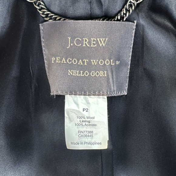 J Crew Nello Gori Wool Peacoat in Black | PETITE 2 - Picture 8 of 10